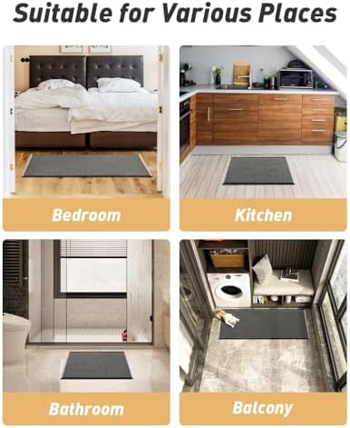 Upgraded Waffle Bath Mat Runner Absorbent Non Slip Bathroom Mat, 2' x 6'
