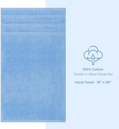 American Soft Linen 100% Cotton Luxury Turkish Towels, 4 PC Hand Towel Set