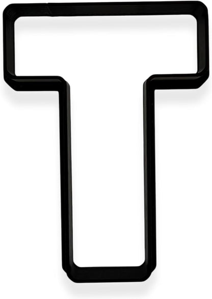 T Capital Block Letter Cookie Cutter with Easy Push Design (3.5 inch)