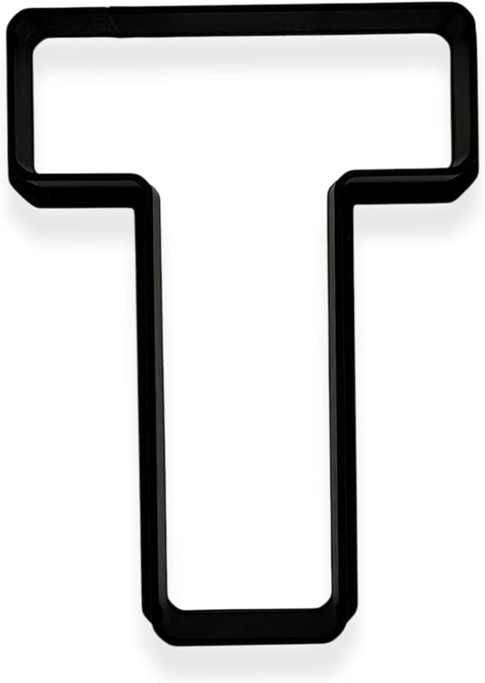 T Capital Block Letter Cookie Cutter with Easy Push Design (3.5 inch)