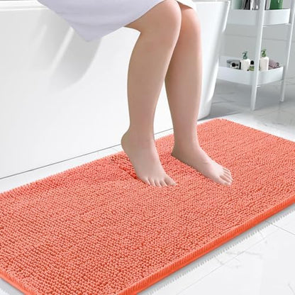 OLANLY Bathroom Runner Rugs 47x24, Extra Soft Absorbent Chenille Bath Rugs