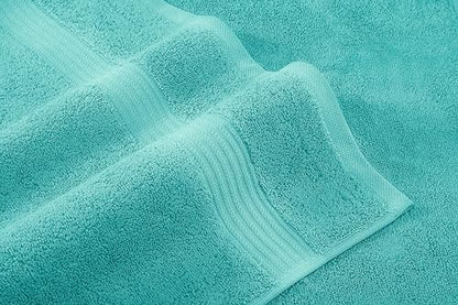 American Veteran Towel, 6 Piece Towel Set for Bathroom, 100% Cotton Turkish Bathroom Towels, 2 Bath Towels 2 Hand Towels 2 Washcloths, Turquoise Blue