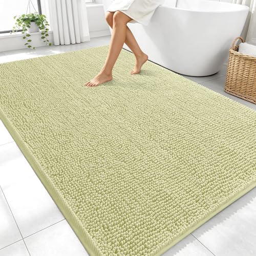 OLANLY Large Bathroom Rugs 70x46, Extra Soft Absorbent Chenille Bath Rugs
