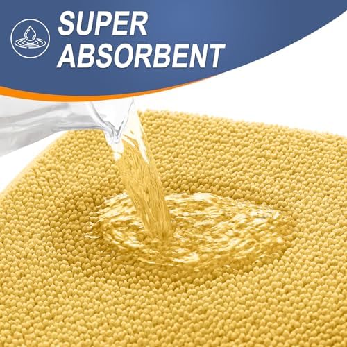 OLANLY Thick Memory Foam Bathroom Rugs 30x20, Absorbent Bath Mat, Yellow