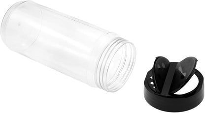 Foraineam 16 Pack 15 oz Plastic Spice Jars Containers Bottles with Black Flip Cap To Pour Or Sifter Shaker, Perfect for Storing Spice, Powders and Herbs