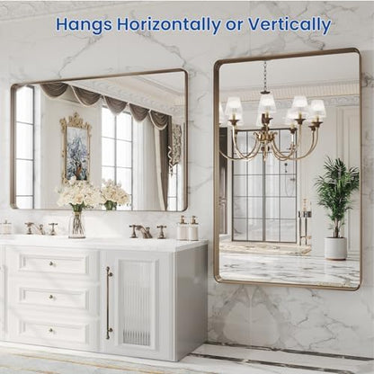 WEER Bronze Bathroom Vanity Mirror 48X32 Inch
