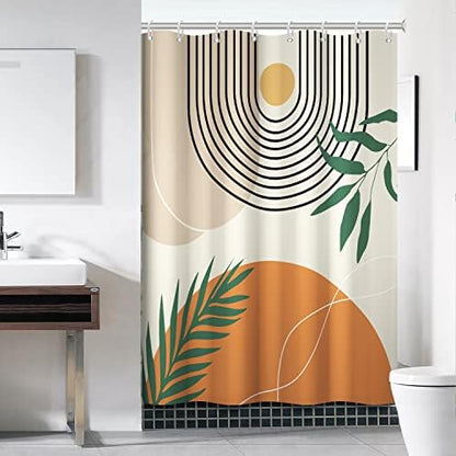 Mid Century Shower Curtain with Hook for Bathroom 60x72 Inch