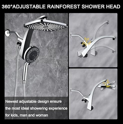 Rain Shower Head with Handheld Showerhead, Chrome 1.8GPM 460311