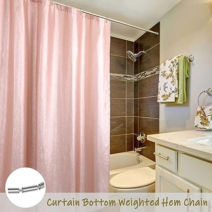 Blush Pink Glitter Shower Curtain: Waterproof Washable Quick Dry, 72Lx72W