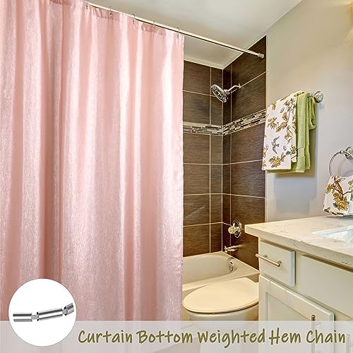 Blush Pink Glitter Shower Curtain: Waterproof Washable Quick Dry, 84Lx72W