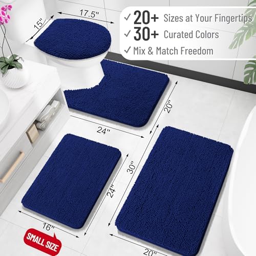 OLANLY Small Bathroom Rugs 24x16, Extra Soft Absorbent Chenille Bath Rugs