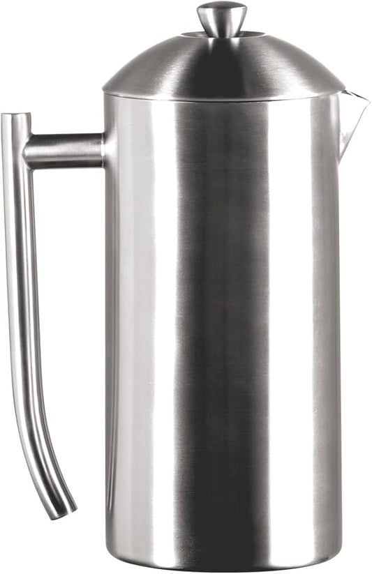 Frieling Double-Walled Stainless Steel French Press Coffee Maker - Brushed 36 oz (1 Liter) Insulated Coffee Press