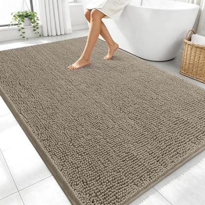 OLANLY Large Bathroom Rugs 70x46, Extra Soft Absorbent Chenille Bath Rugs