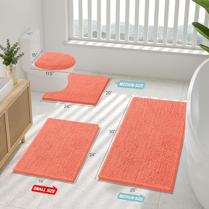 Smiry Bathroom Rugs 47X20, Luxury Chenille Extra Soft Absorbent Bath Mat