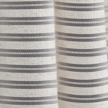 Farmhouse Striped Shower Curtain Horizontal Grey Vintage Linen 72"W X 72"L