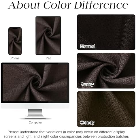 Naturoom Linen Shower Curtain 78 Inch Long for Bathroom Chocolate Brown