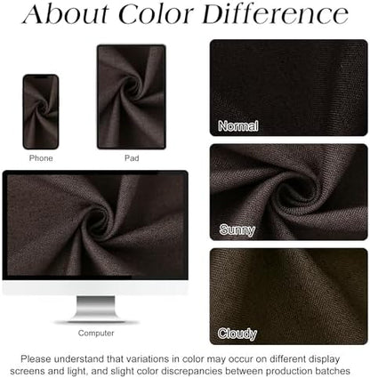 Naturoom Linen Shower Curtain 78 Inch Long for Bathroom Chocolate Brown