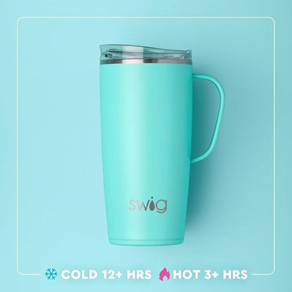 Swig Life 22oz Travel Mug, Insulated Tumbler with Handle and Lid, Cup Holder Friendly, Dishwasher Safe, Stainless Steel, Insulated Mug with Lid, Nurse Gifts for Women (Scrub Life)