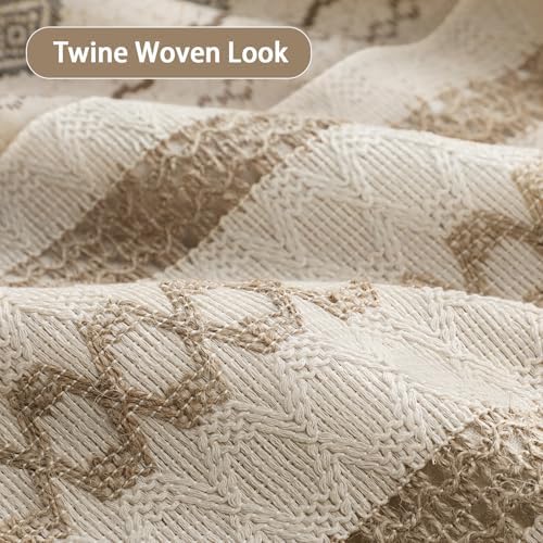 Natural Linen Boho Shower Curtain,72" W x 96" L