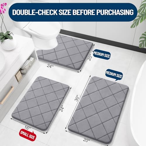 OLANLY Memory Foam Bath Mat 44x24, Ultra Soft and Absorbent Bathroom Rugs