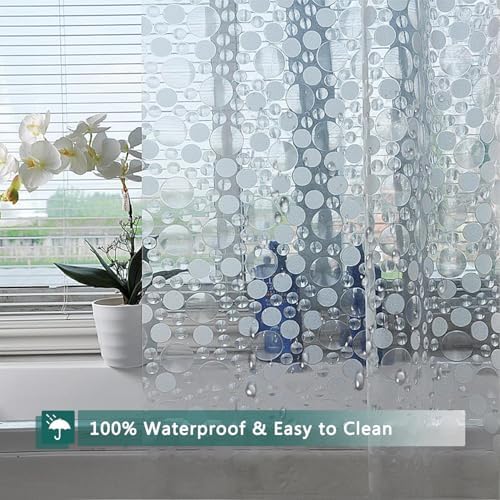Shower Curtain Liner, 100% Waterproof Peva Shower Curtains with 3 Duty Heavy Bottom Magnets and 12 Rust Proof Grommets, 72x72 Weighted Shower Liner for Shower Stall, Bathtubs