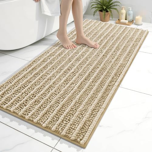 Arotive Bathroom Rugs Mat 47x24, Soft Absorbent Chenille Shaggy Bath Mat