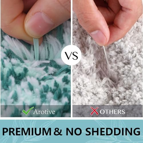 Arotive Microfiber Bathroom Rugs, Shaggy Soft Absorbent Bath Rug, 24x16