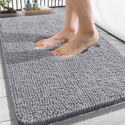 OLANLY Bathroom Rugs 34x21, Extra Soft Absorbent Chenille Bath Rugs