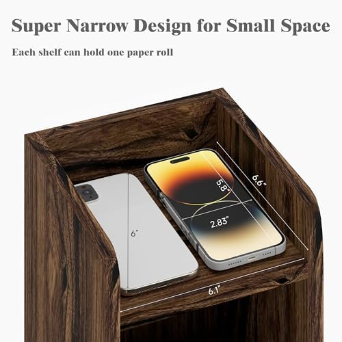 Slim Bathroom Storage Cabinet Narrow Corner Cabinet for Toilet Paper