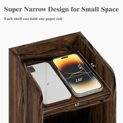 Slim Bathroom Storage Cabinet Narrow Corner Cabinet for Toilet Paper