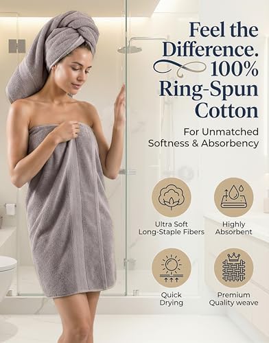 LANE LINEN Bath Towel Set 100% Cotton 24 Piece Soft Absorbent - Platinum