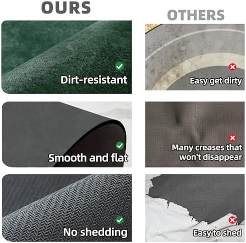 TYUU Thin Bath Mat Runner, Long Bathroom Rugs Non Slip 24x60 Dark Green
