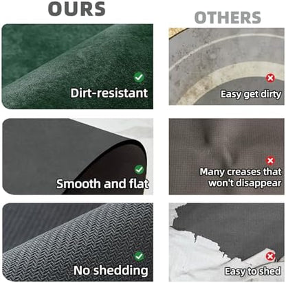 TYUU Thin Bath Mat Runner, Long Bathroom Rugs Non Slip 24x60 Dark Green