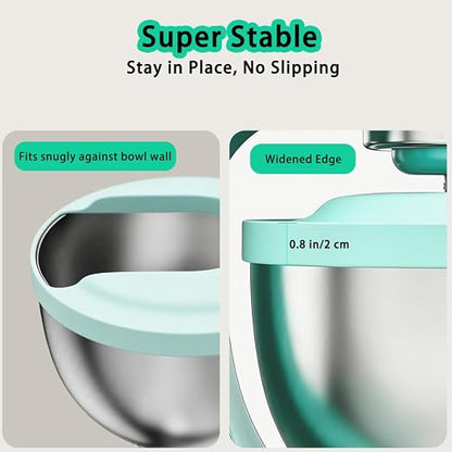 Flour Funnel with Pouring Shield for KitchenAid 4.5-6QT Mixer, Silicone Splash Guard with Flour Funnel for Kitchen Aid Mixer Tilt-Head and Bowl-Lift, Dishwasher Safe Baking Tool (Aqua Sky)