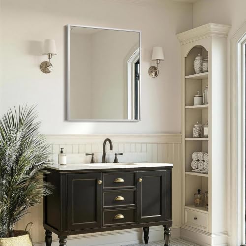 FICTOR Bathroom Vanity Mirror for Over Sink, 30" x 36", Silver