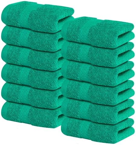 Infinitee Xclusives 100% Cotton Luxury Wash Cloths for Showering - 12 Pack