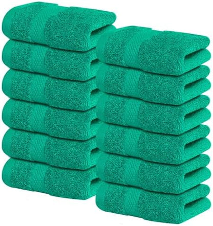Infinitee Xclusives 100% Cotton Luxury Wash Cloths for Showering - 12 Pack