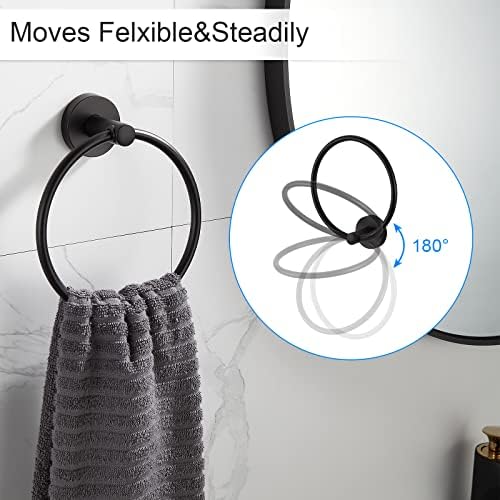 BGL Bathroom Hardware Set Black Bathroom Accessory Set Towel Bar 8 Pieces