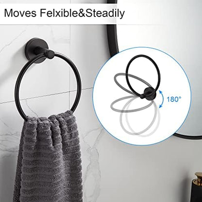 BGL Bathroom Hardware Set Black Bathroom Accessory Set Towel Bar 8 Pieces