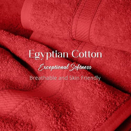 SUPERIOR Egyptian Cotton Ultra Plush & Absorbent, 3 Piece Set, Red