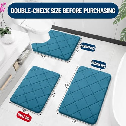 OLANLY Memory Foam Toilet Rugs U-Shaped 24x20, Ultra Soft and Absorbent