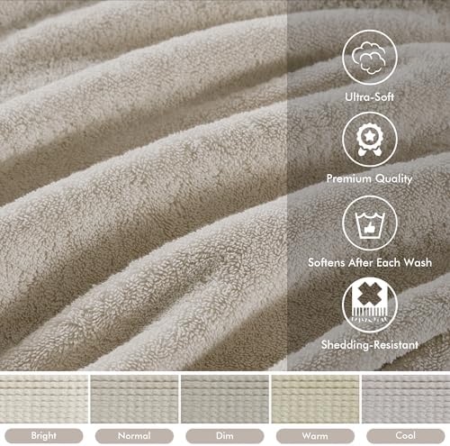 Madison Park 800GSM 100% Cotton Bathroom Bath Towel Set of 8, Natural