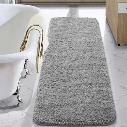LOCHAS Bathroom Rug Runner 24x54 Inch, Bath Rugs Non Slip, Grey