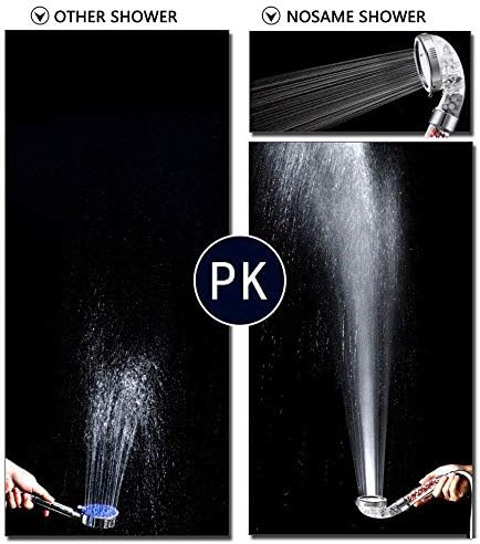 Nosame Shower Head, Filter Filtration High Pressure Water Saving 3 Mode Function Spray Handheld Showerheads for Dry Skin & Hair