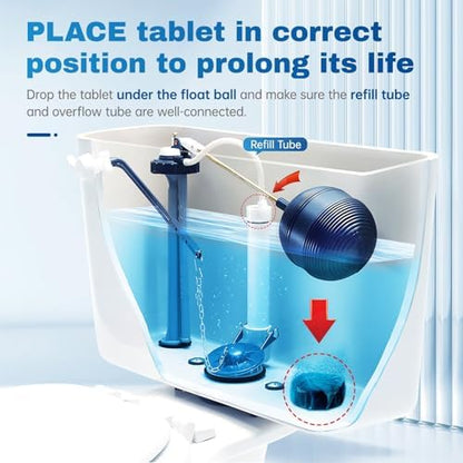 Vacplus Toilet Bowl Cleaner Tablets, 12 Pack, Auto Cleaning, Long-Lasting