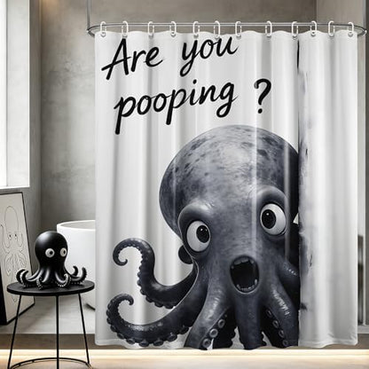 Funny Octopus Shower Curtain Kids Ocean, 70x72 Inchs