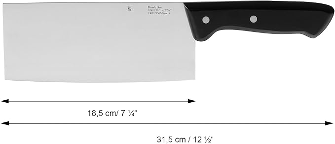 WMF Chinese Chef's Knife Classic Line Length 31.5 cm Blade Length 18.5 cm Spezialklingenstahl Plastic Handle