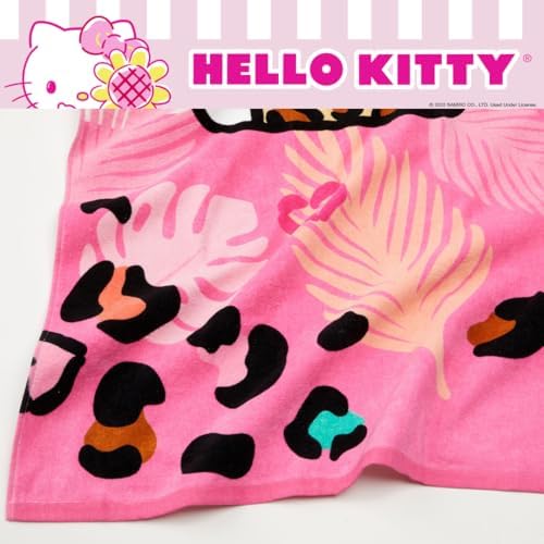 Franco Hello Kitty Kids Bath/Pool/Beach Soft Absorbent Cotton Terry Towel with Washcloth 2 Piece Set, 50 in x 25 in, (Officially Licensed Product)