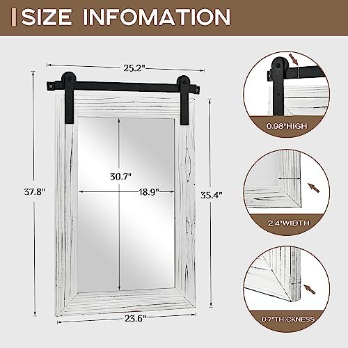 COGOOD Farmhouse Bathroom Mirrors for Over Sink - 38 x 25 White