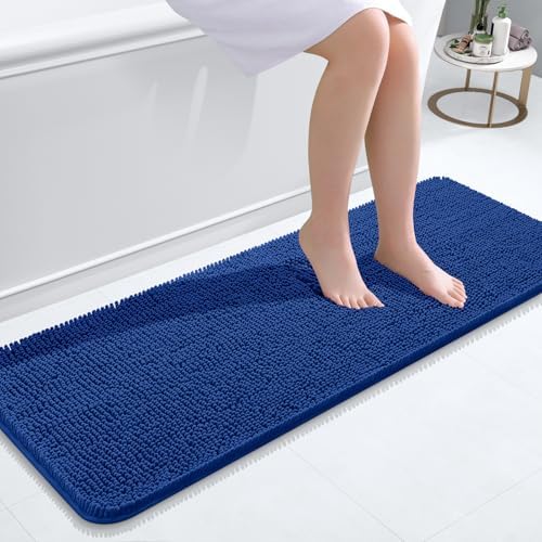 OLANLY Bathroom Runner Rugs 47x17, Extra Soft Absorbent Chenille Bath Rugs
